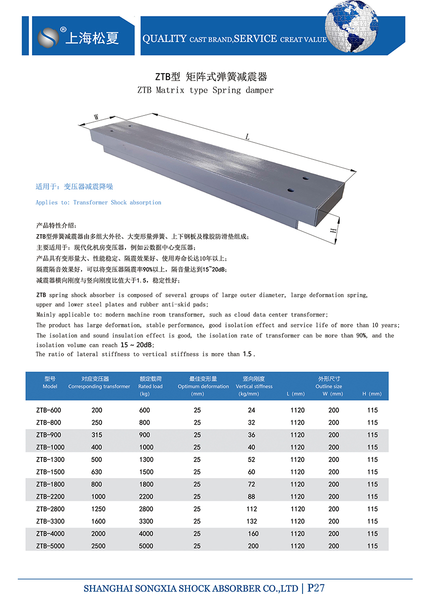 矩陣式<a href='http://m.free4bd.com' target='_blank'><u>彈簧減震器</u></a>-變壓器專用