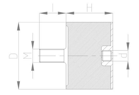 JNDD型<a href='http://m.free4bd.com' target='_blank'><u>橡膠減震器</u></a>結(jié)構(gòu)圖