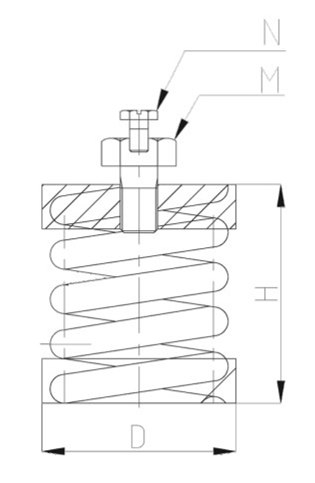 ZTH型<a href='http://m.free4bd.com' target='_blank'><u>彈簧減震器</u></a>結構圖